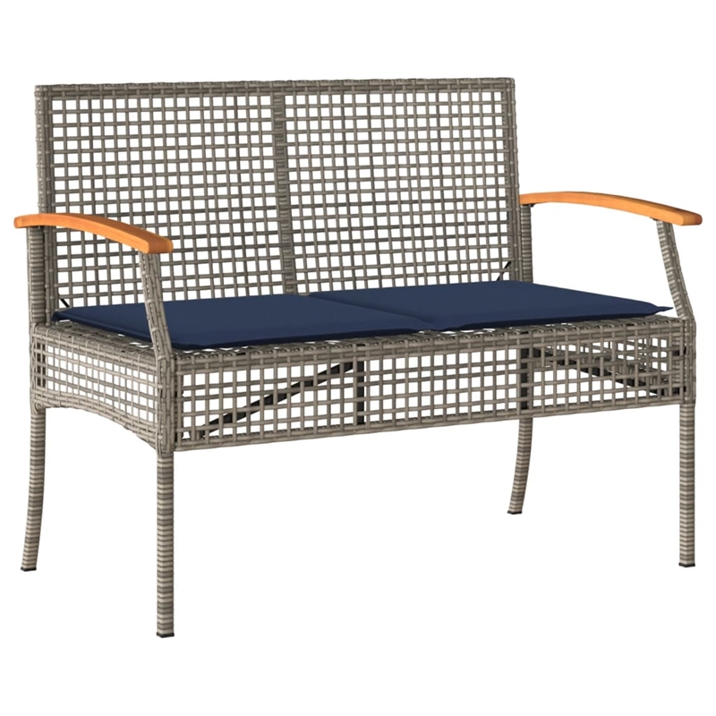 Afuera Living Contemporary 3 Piece Poly Rattan Patio Dining Set in Gray