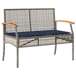 Afuera Living Contemporary 3 Piece Poly Rattan Patio Dining Set in Gray