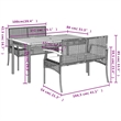 Afuera Living Contemporary 3 Piece Poly Rattan Patio Dining Set in Gray