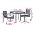 Afuera Living Contemporary 3 Piece Poly Rattan Patio Dining Set in Gray