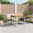 Afuera Living Contemporary 3 Piece Poly Rattan Patio Dining Set in Gray