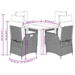 Afuera Living Contemporary Poly Rattan Garden Dining Set in Black