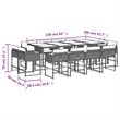 Afuera Living Contemporary 13 Piece Poly Rattan Patio Dining Set in Gray