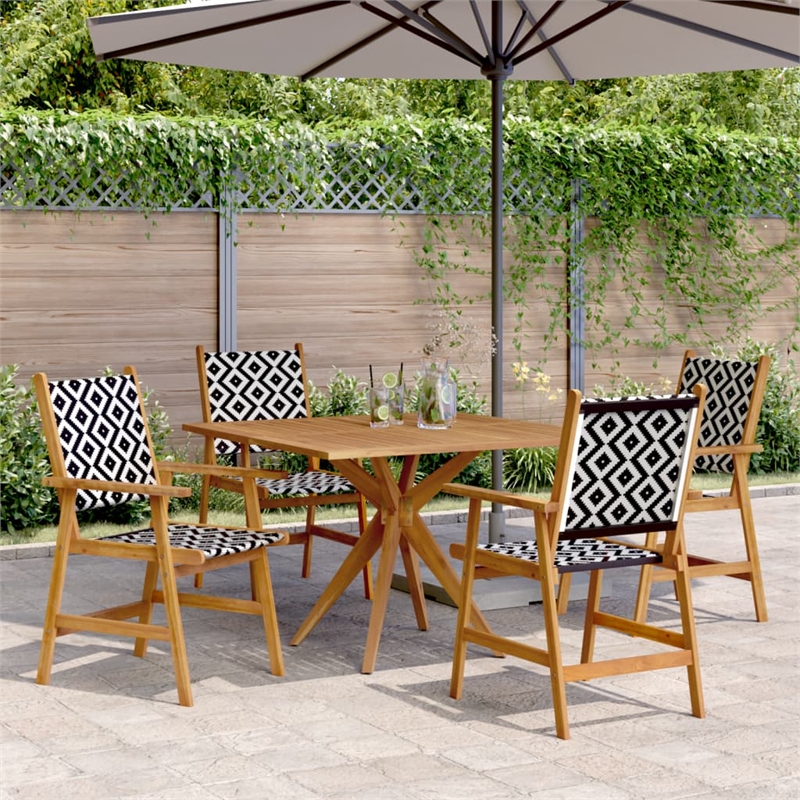Afuera Living 5 Piece Poly Rattan Garden Dining Set in Brown