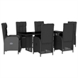 Afuera Living 7 Piece Poly Rattan Garden Dining Set in Black