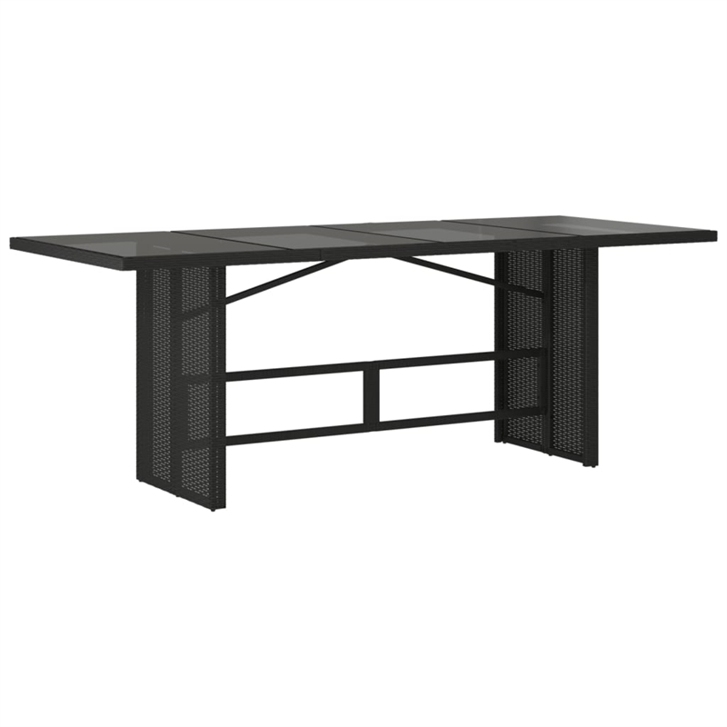 Afuera Living 7 Piece Poly Rattan Garden Dining Set in Black