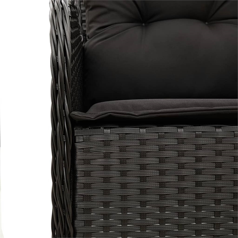 Afuera Living 7 Piece Poly Rattan Garden Dining Set in Black