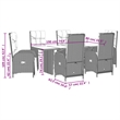 Afuera Living 7 Piece Poly Rattan Garden Dining Set in Black