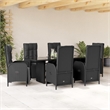 Afuera Living 7 Piece Poly Rattan Garden Dining Set in Black