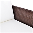 Afuera Living Contemporary 3 Piece Poly Rattan Sofa in Brown/Cream