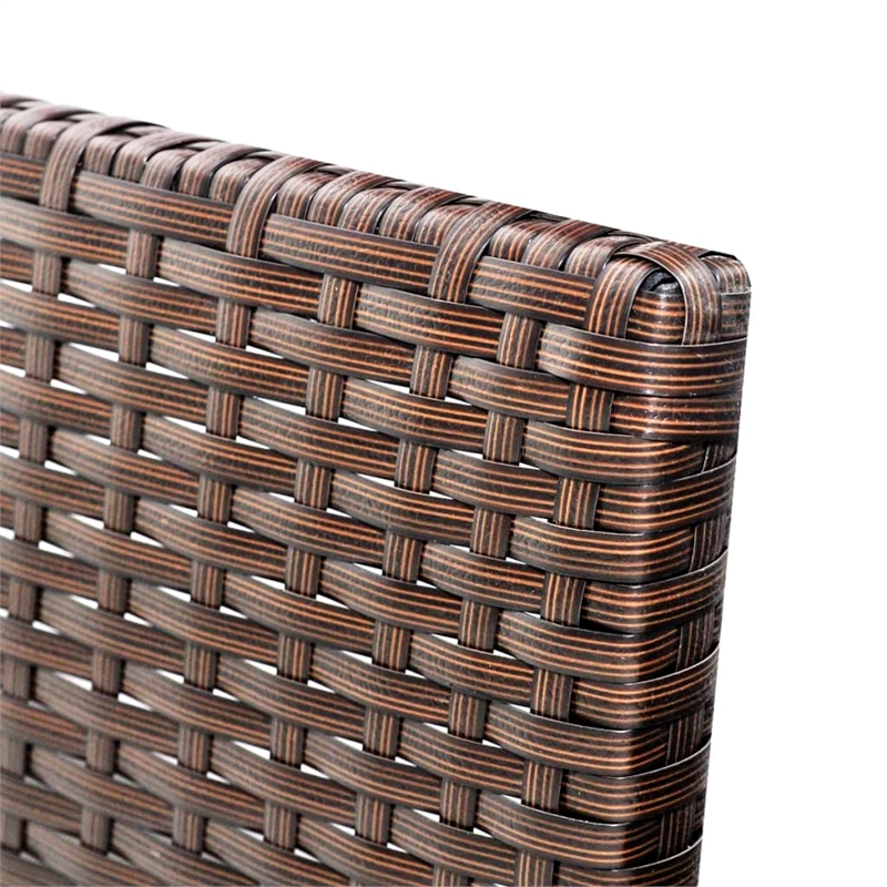 Afuera Living Contemporary 3 Piece Poly Rattan Sofa in Brown/Cream