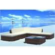 Afuera Living 6 Piece Poly Rattan Furniture Set in Brown/Cream