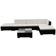 Afuera Living 6 Piece Poly Rattan Furniture Set in Brown/Cream
