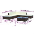 Afuera Living 6 Piece Poly Rattan Furniture Set in Brown/Cream