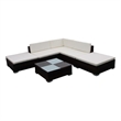 Afuera Living 6 Piece Poly Rattan Furniture Set in Brown/Cream
