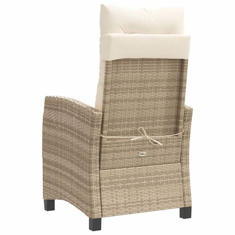 Afuera Living Contemporary Synthetic Poly Rattan Bistro Set in Cream/Beige