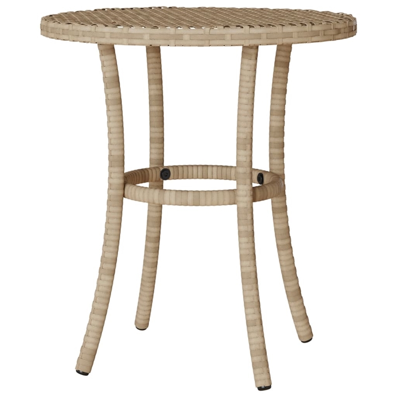 Afuera Living Contemporary Synthetic Poly Rattan Bistro Set in Cream/Beige