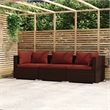 Afuera Living Contemporary Synthetic Poly Rattan Small Sofa in Brown