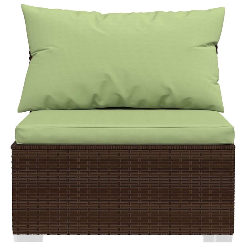 Afuera Living Synthetic Poly Rattan Garden Lounge Set in Green/Brown