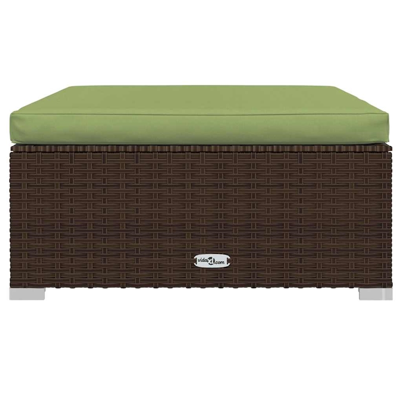 Afuera Living Synthetic Poly Rattan Garden Lounge Set in Green/Brown