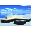 Afuera Living Contemporary 6 Piece Poly Rattan Large Lounge Set in Black