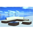 Afuera Living 8 Piece Poly Rattan Garden Lounge Set in Brown/Cream