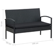Afuera Living Contemporary Synthetic Poly Rattan 4 Piece Sofa Set in Black