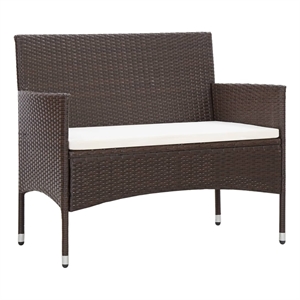 Afuera Living 4 Piece Steel Sofa Set with Removable Covers in Brown