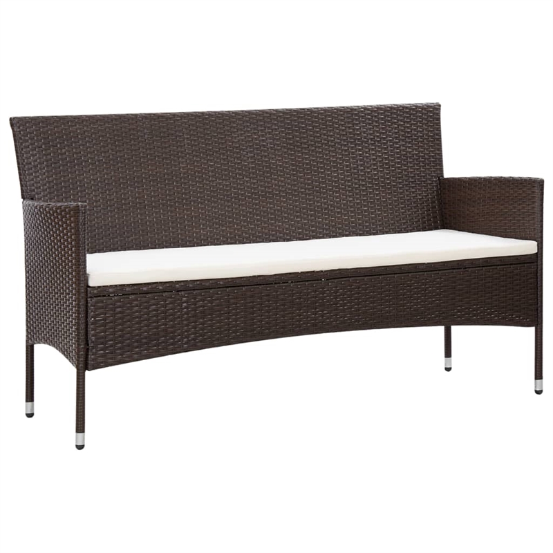 Afuera Living Contemporary Synthetic Poly Rattan 4 Piece eel Sofa Set in Brown