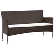Afuera Living Contemporary Synthetic Poly Rattan 4 Piece eel Sofa Set in Brown