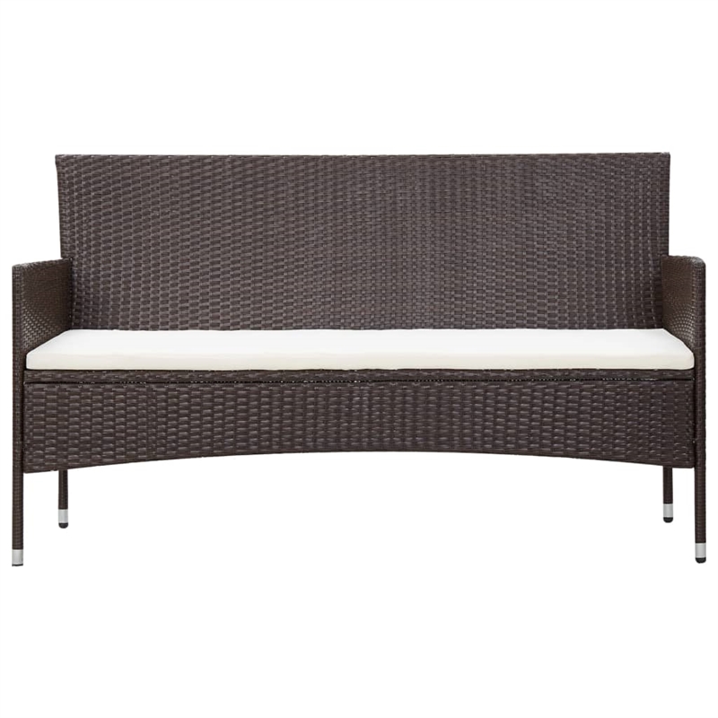 Afuera Living Contemporary Synthetic Poly Rattan 4 Piece eel Sofa Set in Brown