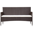Afuera Living Contemporary Synthetic Poly Rattan 4 Piece eel Sofa Set in Brown