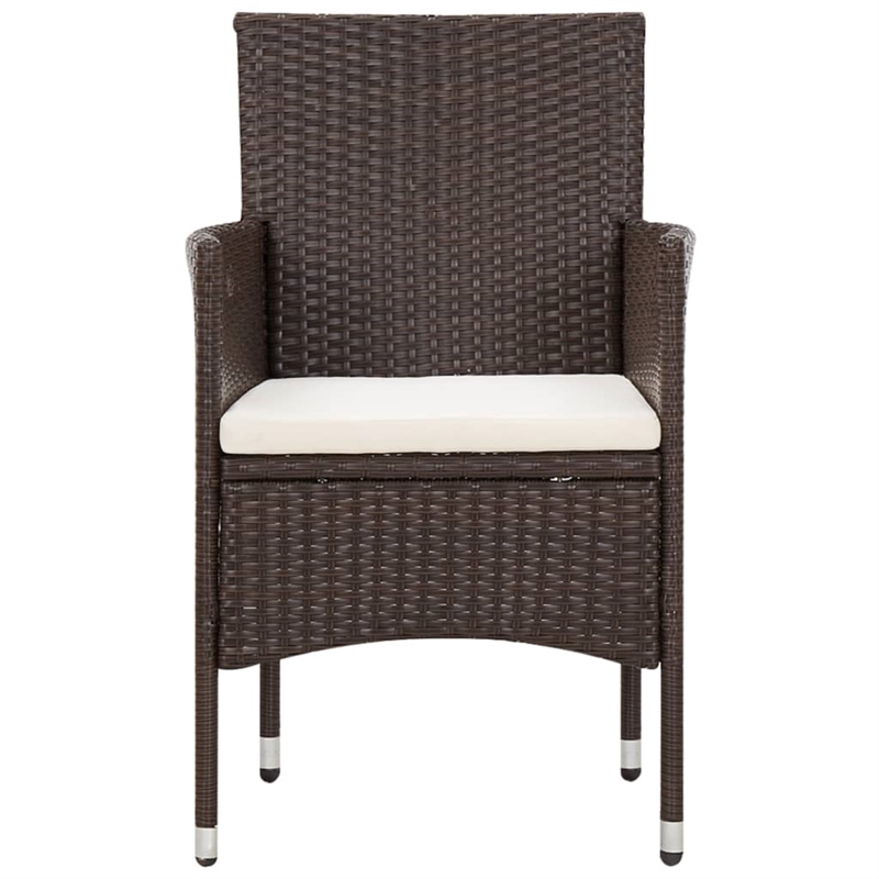 Afuera Living Contemporary Synthetic Poly Rattan 4 Piece eel Sofa Set in Brown