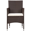 Afuera Living Contemporary Synthetic Poly Rattan 4 Piece eel Sofa Set in Brown