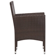 Afuera Living Contemporary Synthetic Poly Rattan 4 Piece eel Sofa Set in Brown