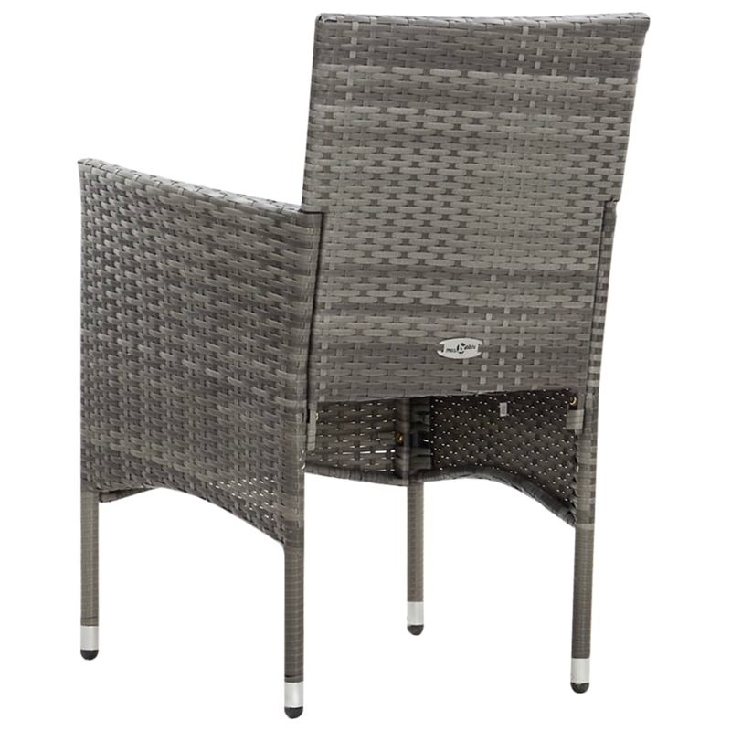 Afuera Living Contemporary Synthetic Poly Rattan 4 Piece Sofa Set in Gray