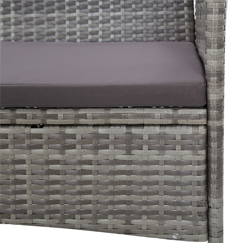 Afuera Living Contemporary Synthetic Poly Rattan 4 Piece Sofa Set in Gray