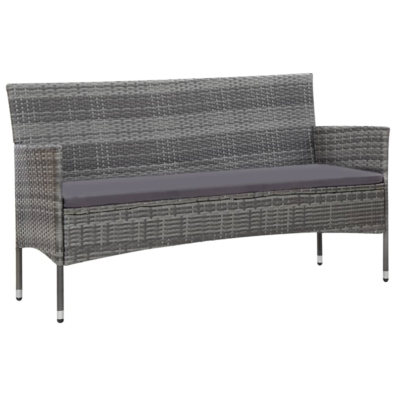 Afuera Living Contemporary Synthetic Poly Rattan 4 Piece Sofa Set in Gray
