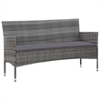 Afuera Living Contemporary Synthetic Poly Rattan 4 Piece Sofa Set in Gray