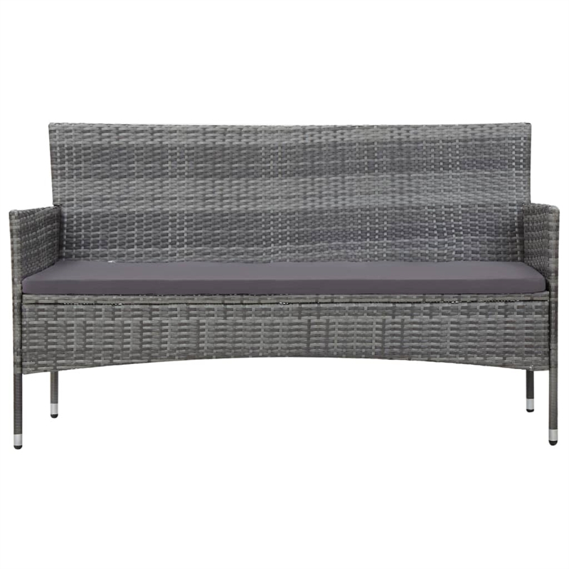 Afuera Living Contemporary Synthetic Poly Rattan 4 Piece Sofa Set in Gray