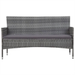 Afuera Living Contemporary Synthetic Poly Rattan 4 Piece Sofa Set in Gray