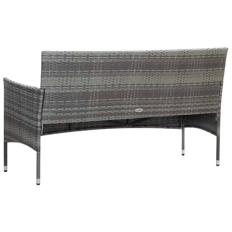 Afuera Living Contemporary Synthetic Poly Rattan 4 Piece Sofa Set in Gray