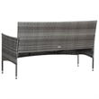 Afuera Living Contemporary Synthetic Poly Rattan 4 Piece Sofa Set in Gray