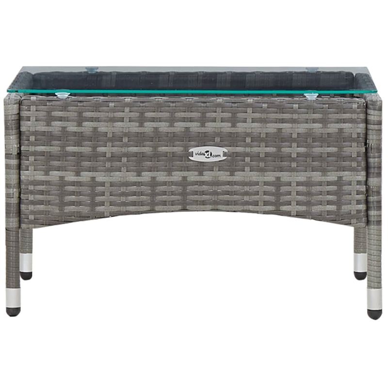 Afuera Living Contemporary Synthetic Poly Rattan 4 Piece Sofa Set in Gray