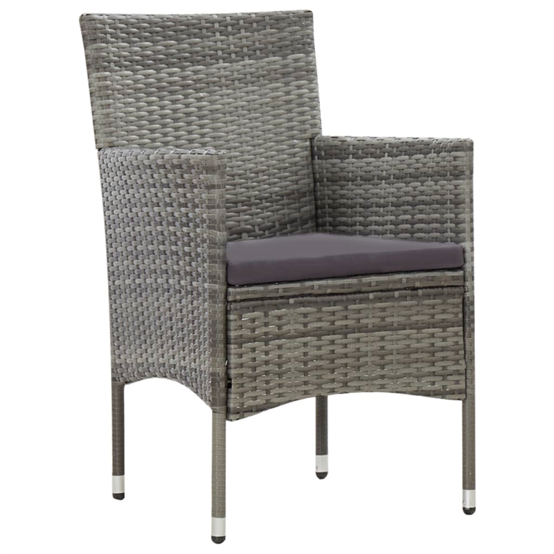 Afuera Living Contemporary Synthetic Poly Rattan 4 Piece Sofa Set in Gray