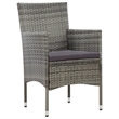 Afuera Living Contemporary Synthetic Poly Rattan 4 Piece Sofa Set in Gray