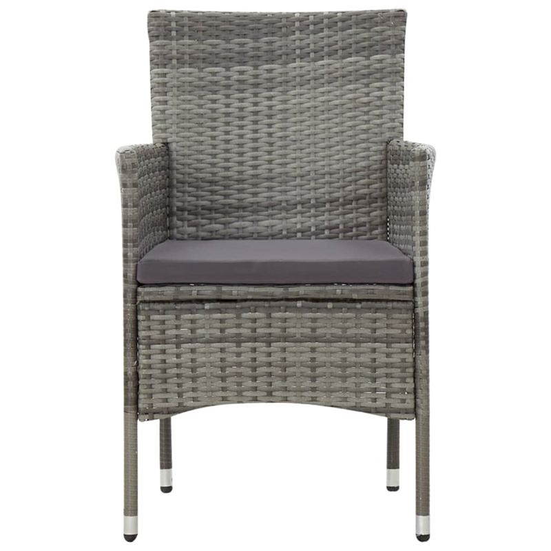 Afuera Living Contemporary Synthetic Poly Rattan 4 Piece Sofa Set in Gray