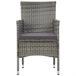 Afuera Living Contemporary Synthetic Poly Rattan 4 Piece Sofa Set in Gray
