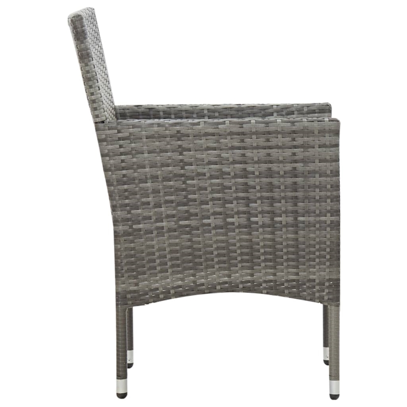 Afuera Living Contemporary Synthetic Poly Rattan 4 Piece Sofa Set in Gray