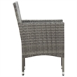 Afuera Living Contemporary Synthetic Poly Rattan 4 Piece Sofa Set in Gray